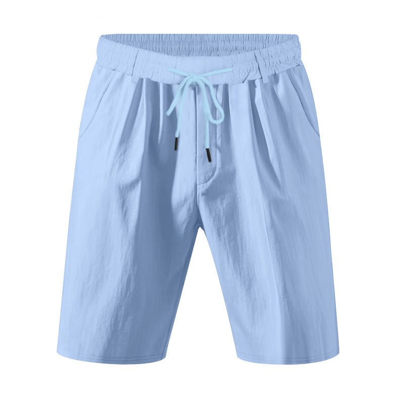 American Casual Men's Linen Summer Breathable Tether Beach Shorts - E. M. E. LLC0