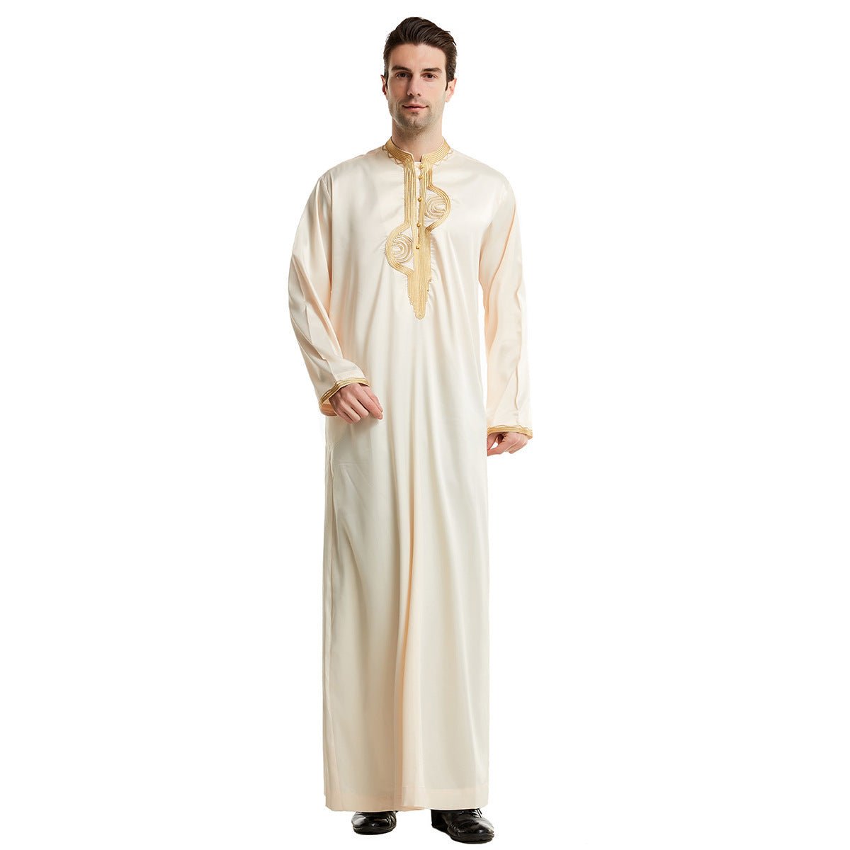 Arabian Middle East Stand Collar Embroidered Robe - E. M. E. LLC0