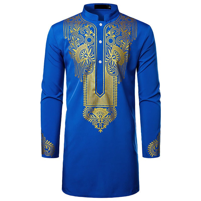Men's African Printed Totem Long Shirt - E. M. E. LLC0
