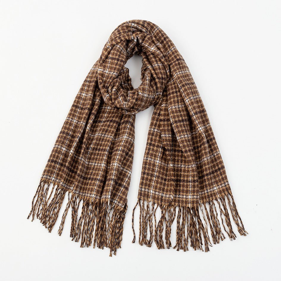 Men's And Women's Cashmere Plaid Tassel Scarf - E. M. E. LLC0