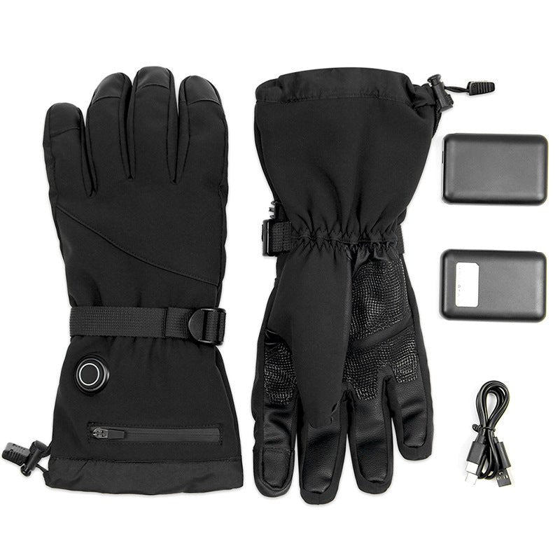 Sheepskin Electric Heating Gloves Motorcycle Thermal Smart Touch Screen Outdoor Skiing - E. M. E. LLC0