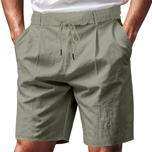 American Casual Men's Linen Summer Breathable Tether Beach Shorts - E. M. E. LLC0