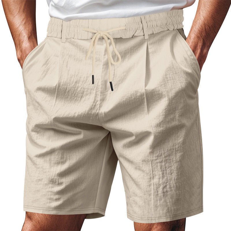 American Casual Men's Linen Summer Breathable Tether Beach Shorts - E. M. E. LLC0