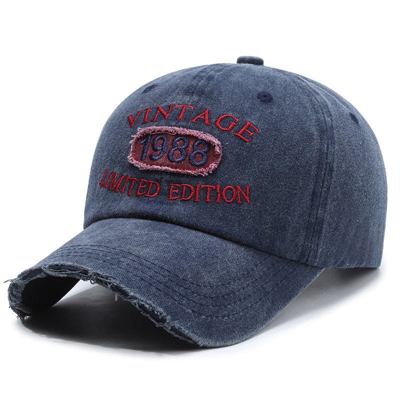 American Retro Soft Top Make Old Ripped Letter Embroidered Baseball Cap - E. M. E. LLC0