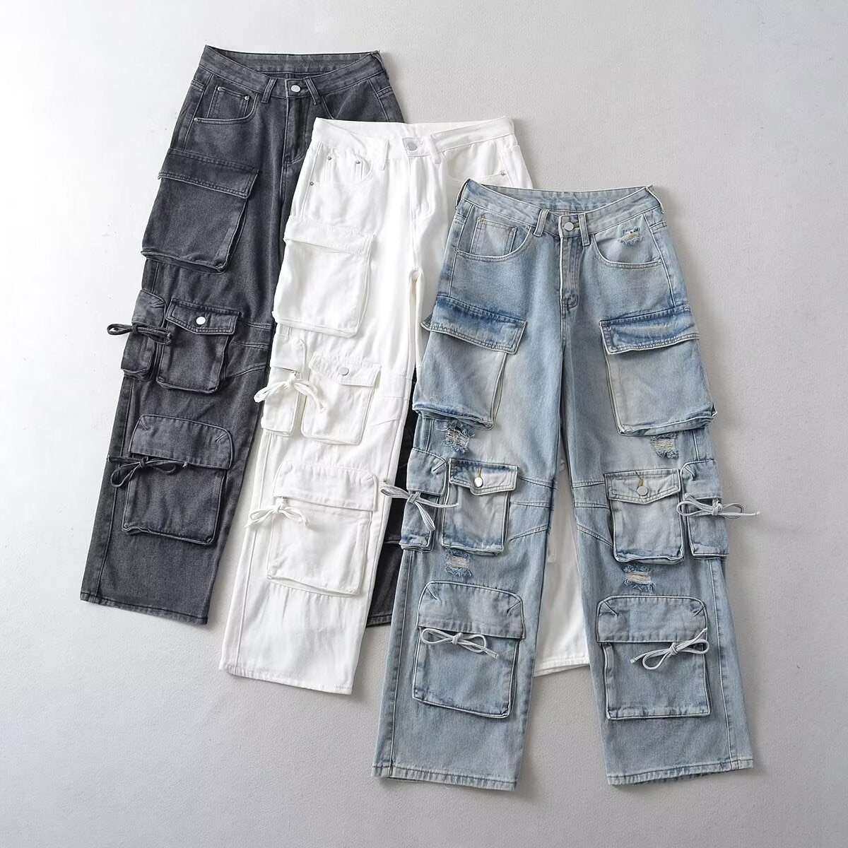 American Style Fashion Work Clothes Style Straight - leg Denim Trousers - E. M. E. LLC0