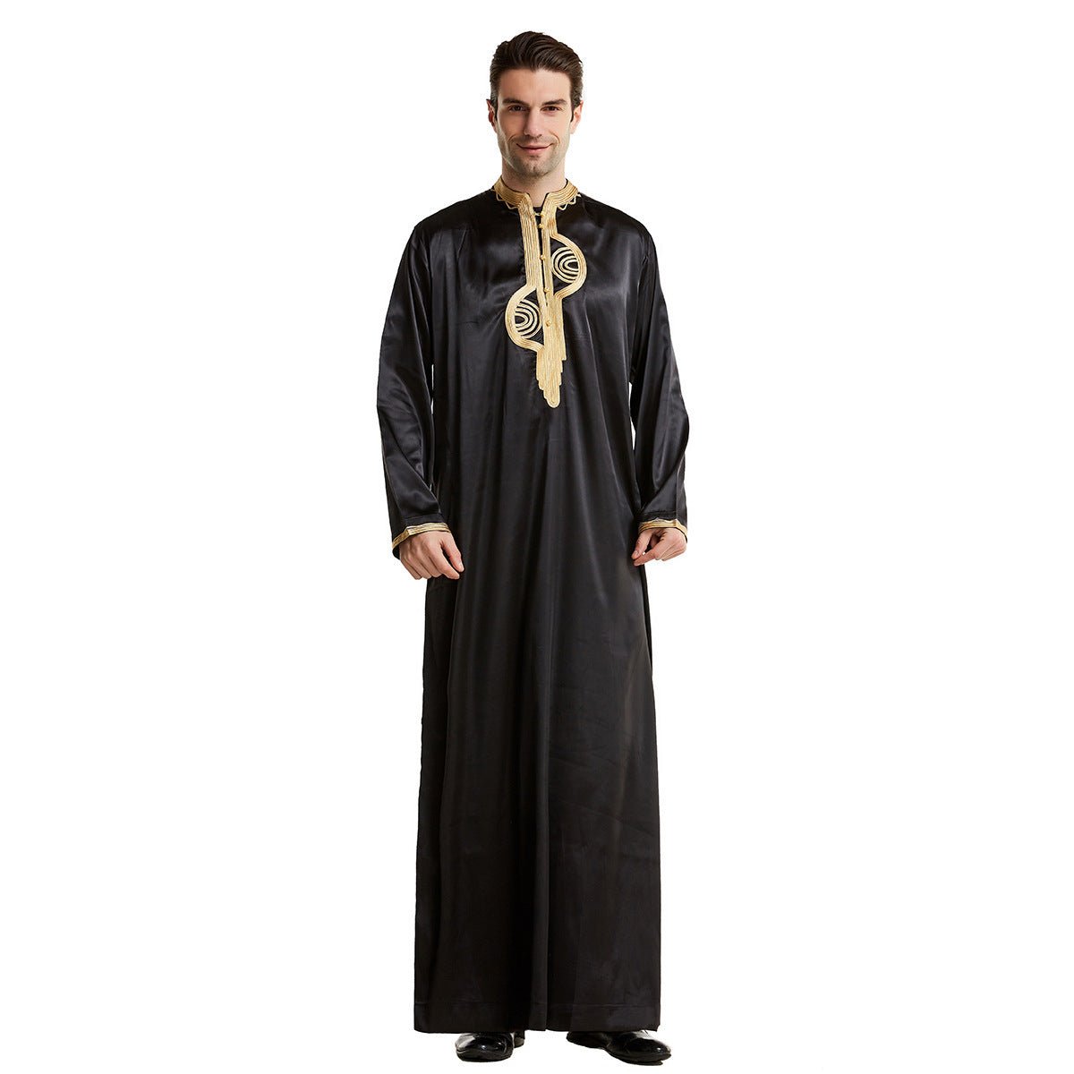 Arabian Middle East Stand Collar Embroidered Robe - E. M. E. LLC0