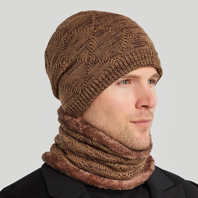 Biking Men's Two - piece Woolen Hat With Head And Ear Protection - E. M. E. LLC0
