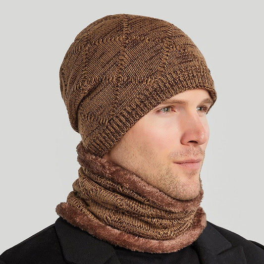 Biking Men's Two - piece Woolen Hat With Head And Ear Protection - E. M. E. LLC0