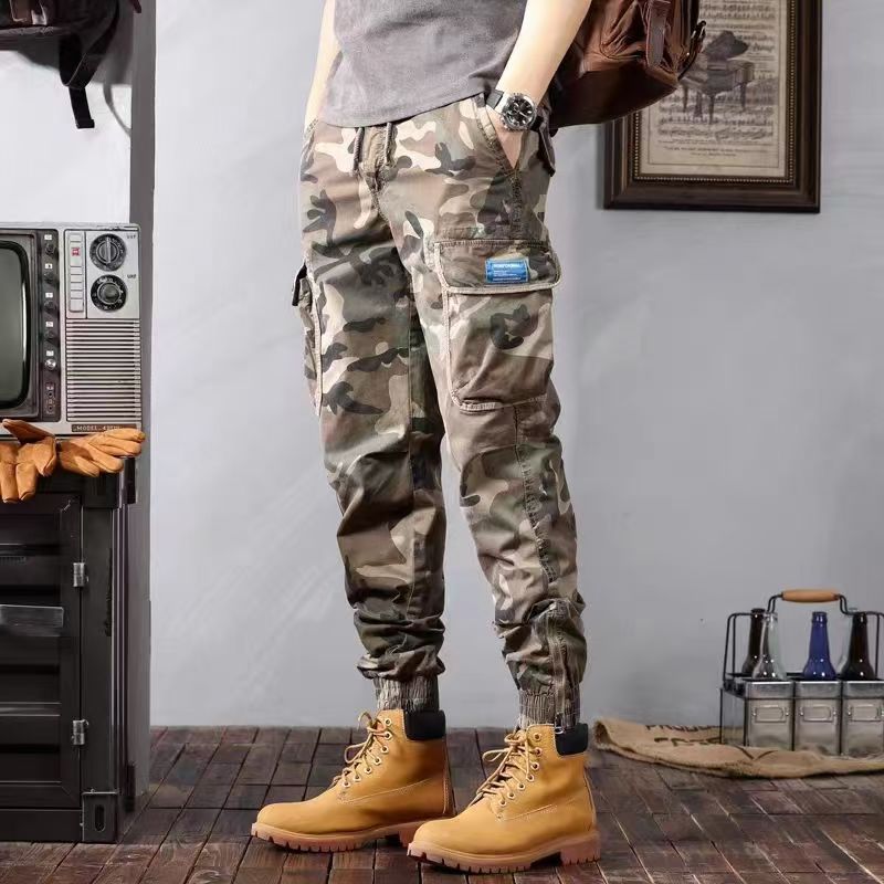 Camouflage Cargo Pants Men's Trousers With Pockets Fashion Casual Loose Tapered Pants - E. M. E. LLC0