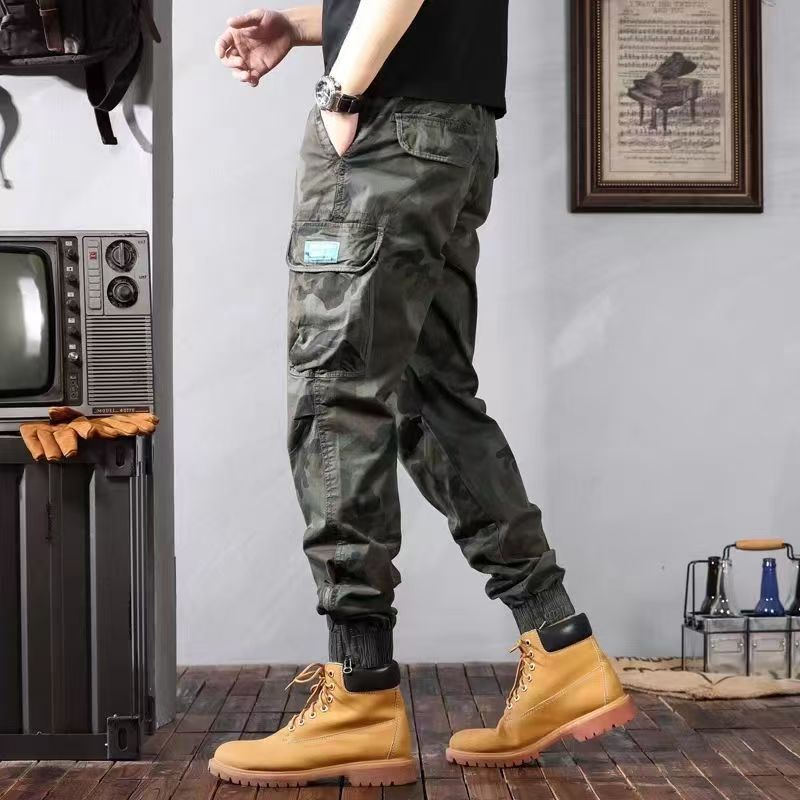 Camouflage Cargo Pants Men's Trousers With Pockets Fashion Casual Loose Tapered Pants - E. M. E. LLC0