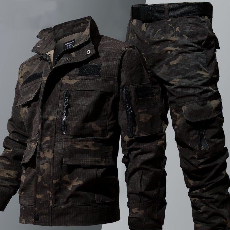 Camouflage Clothing Men's Autumn And Winter Suit Tear - resistant Fitness Shirt Labor Overalls - E. M. E. LLC0