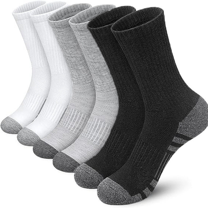 Color Matching Athletic Socks Plus Size Basketball Mid Tube Cotton Breathable - E. M. E. LLC0