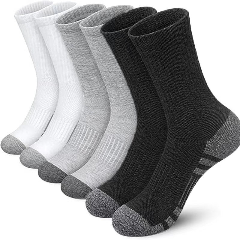 Color Matching Athletic Socks Plus Size Basketball Mid Tube Cotton Breathable - E. M. E. LLC0