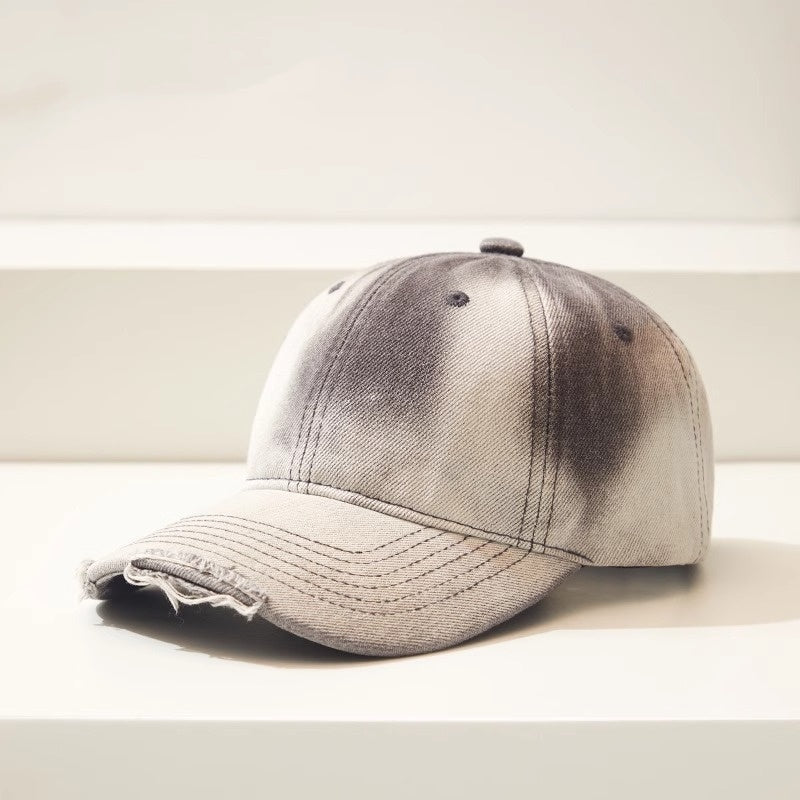 Distressed Gradient Denim Casual All - match Ripped Baseball Cap - E. M. E. LLC0