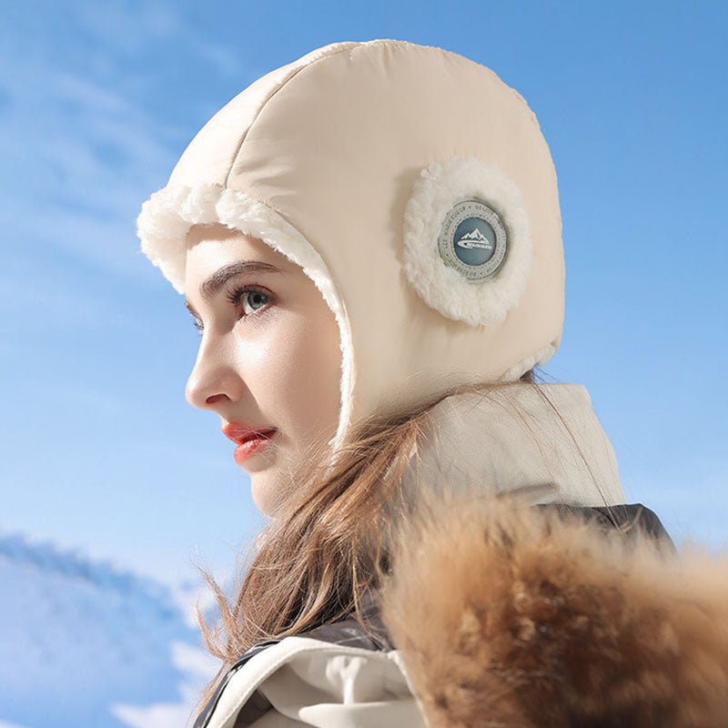 Down Plush Hat For Women Cycling Windproof Waterproof Ear Protection Warm Fashion Hats Winter Thicken Caps - E. M. E. LLC0