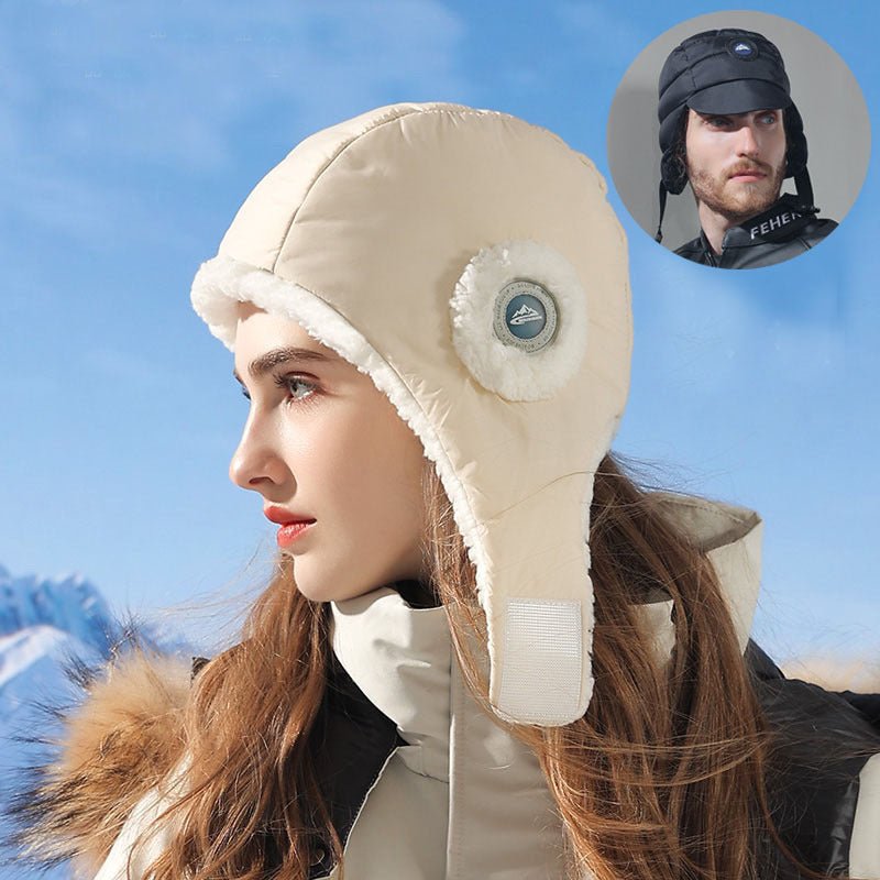 Down Plush Hat For Women Cycling Windproof Waterproof Ear Protection Warm Fashion Hats Winter Thicken Caps - E. M. E. LLC0