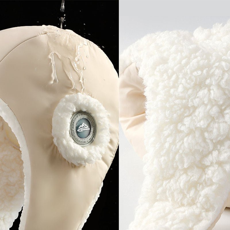 Down Plush Hat For Women Cycling Windproof Waterproof Ear Protection Warm Fashion Hats Winter Thicken Caps - E. M. E. LLC0