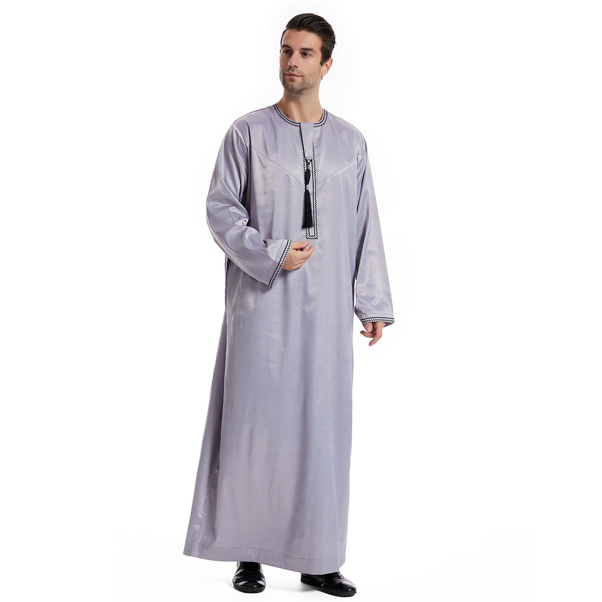 Ethnic Stitching Contrast Color Men's Robe - E. M. E. LLC0