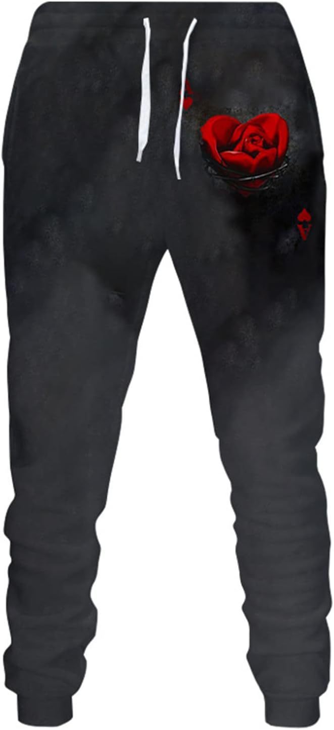 European and American Leisure Sports 3D Digital Printing Loose Couple Pants - E. M. E. LLC0