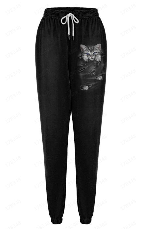 European and American Leisure Sports 3D Digital Printing Loose Couple Pants - E. M. E. LLC0