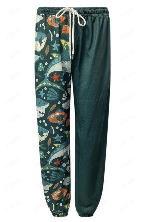 European and American Leisure Sports 3D Digital Printing Loose Couple Pants - E. M. E. LLC0