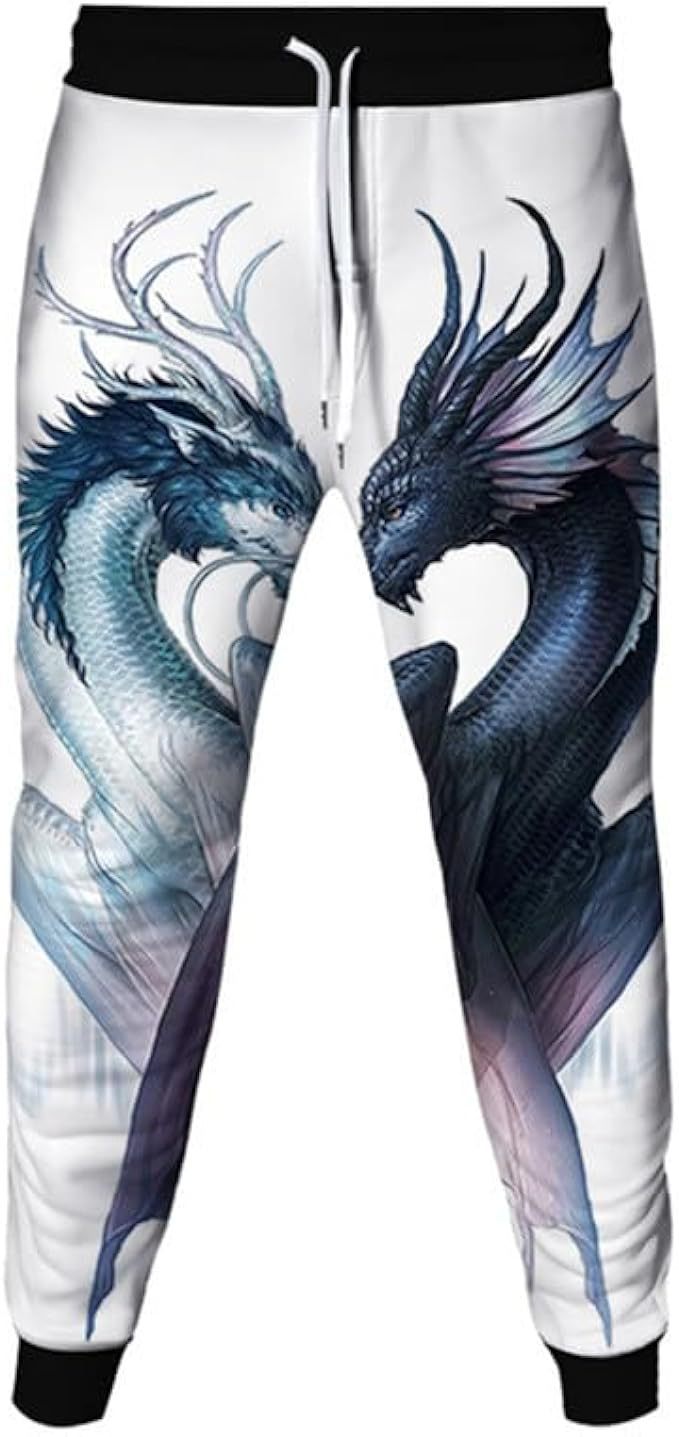 European and American Leisure Sports 3D Digital Printing Loose Couple Pants - E. M. E. LLC0