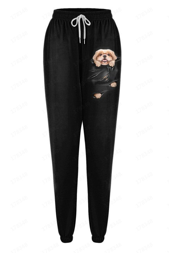 European and American Leisure Sports 3D Digital Printing Loose Couple Pants - E. M. E. LLC0