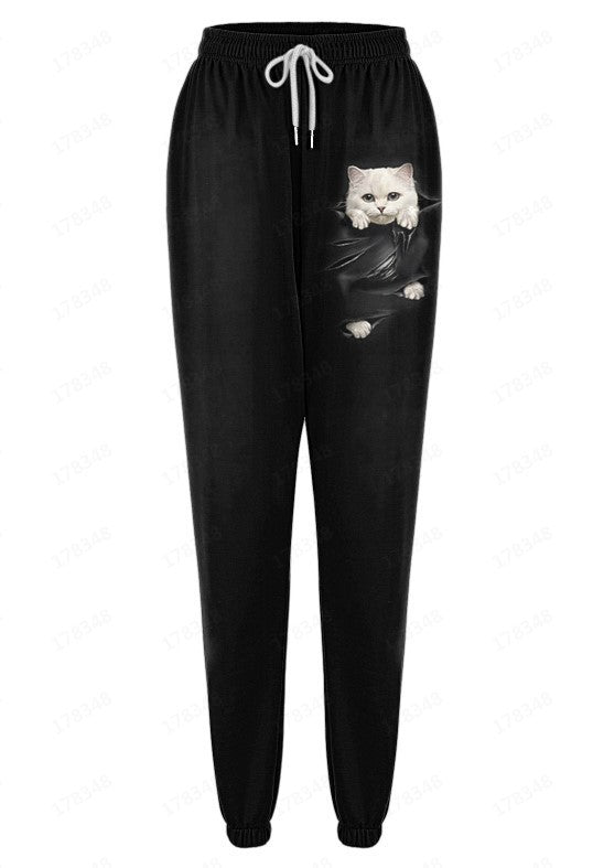 European and American Leisure Sports 3D Digital Printing Loose Couple Pants - E. M. E. LLC0