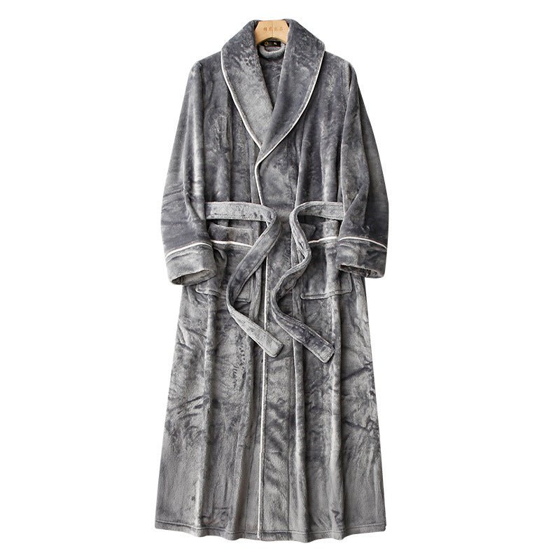Extended Autumn And Winter Coral Fleece Bathrobe - E. M. E. LLC0