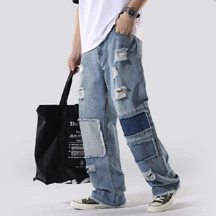 Ins French Overalls Men's Baggy Daddy Pants - E. M. E. LLC0