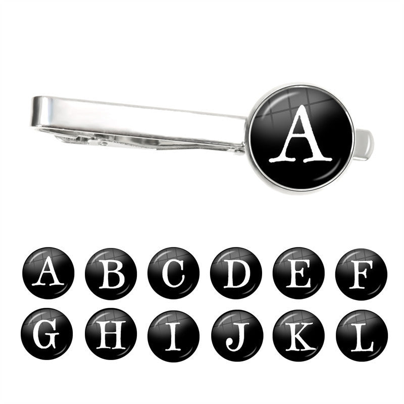 Letter Tie Clip Decoration With French Shirt - E. M. E. LLC0