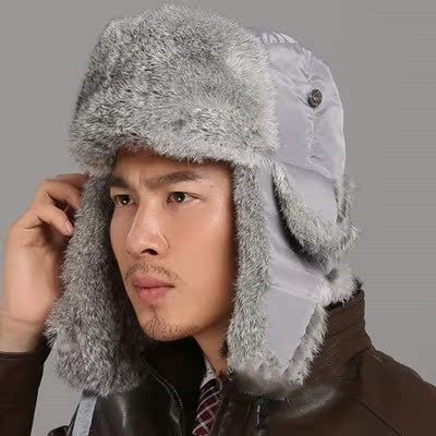 Men And Women Rabbit Fur Hat Couple Fur Skiing - E. M. E. LLC0