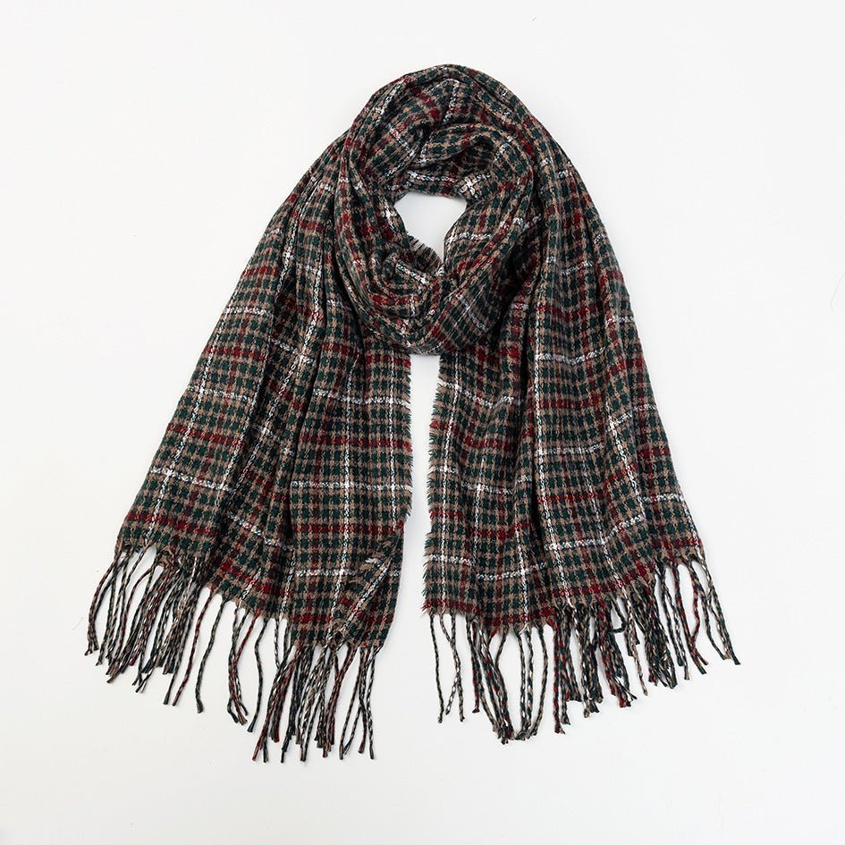 Men's And Women's Cashmere Plaid Tassel Scarf - E. M. E. LLC0