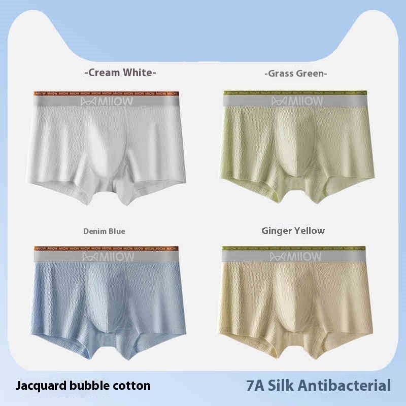 Men's Bubble Cotton Underwear Pure Cotton Antibacterial Breathable Boxers - E. M. E. LLC0