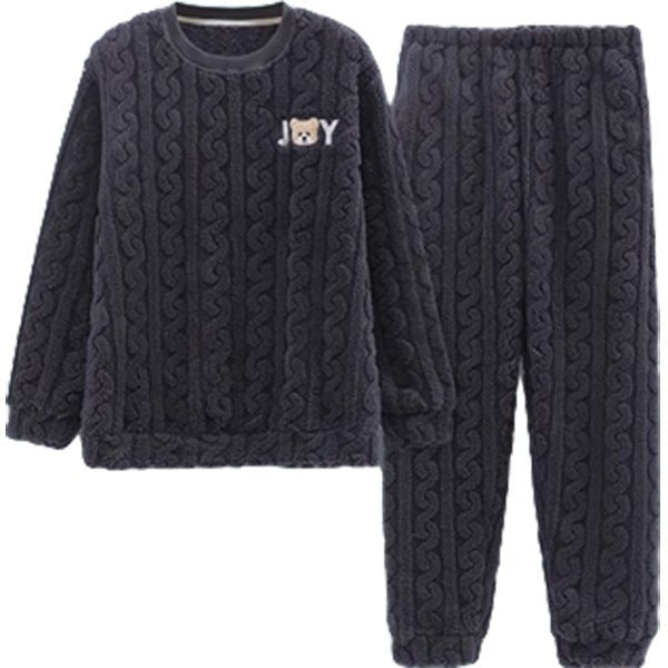 Men's FallWinter Thickened Coral Velvet Pajamas Suit - E. M. E. LLC0