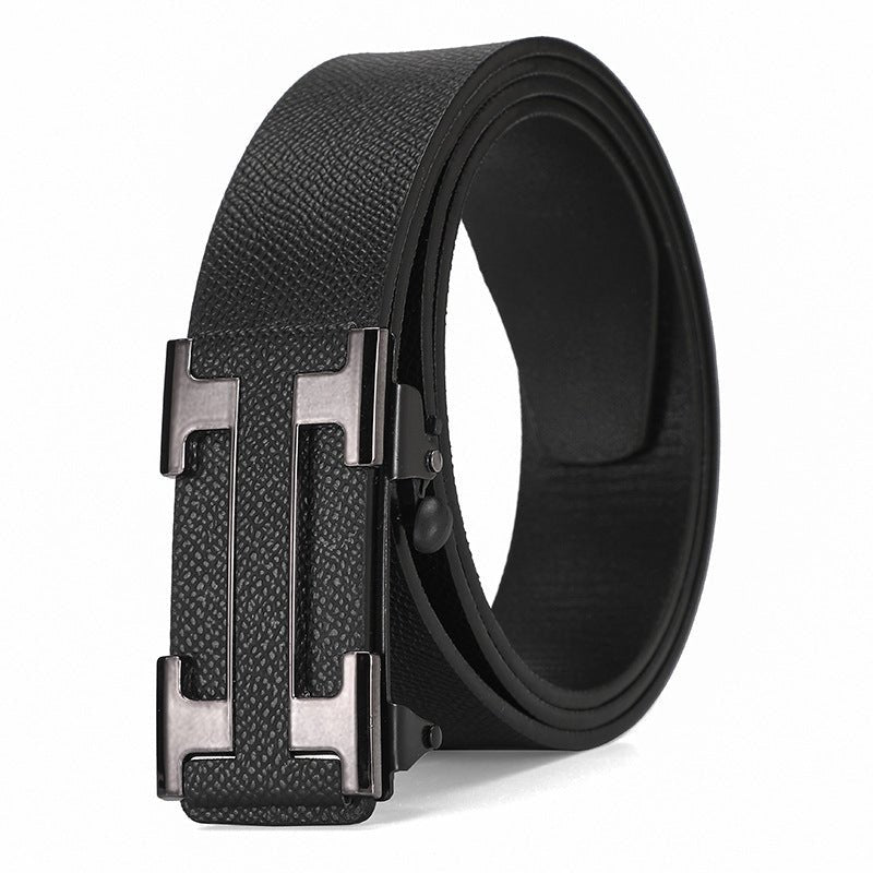 Men's Leather Belt Toothless Automatic Buckle Belt - E. M. E. LLC0