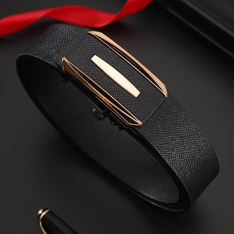 Men's Leather Belt Toothless Automatic Buckle Belt - E. M. E. LLC0