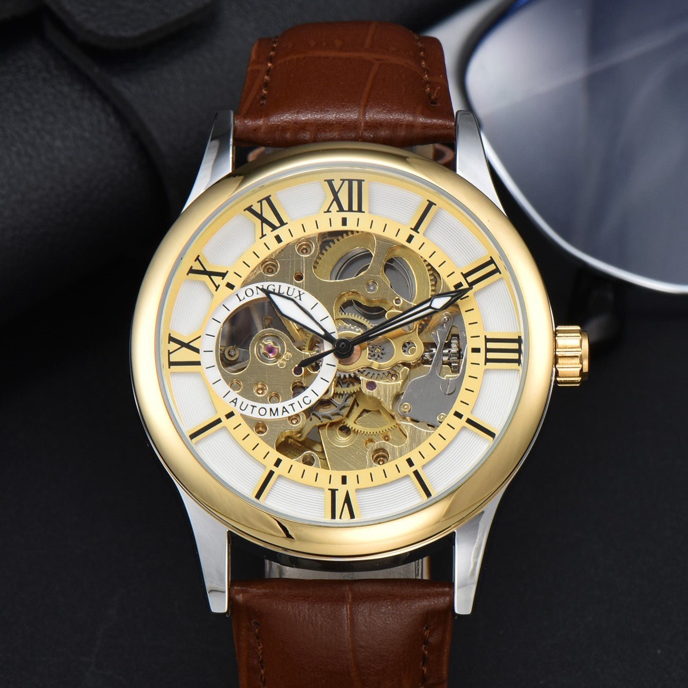 Men's Mechanical Watch Roman Scale Waterproof Fashion Business - E. M. E. LLC0