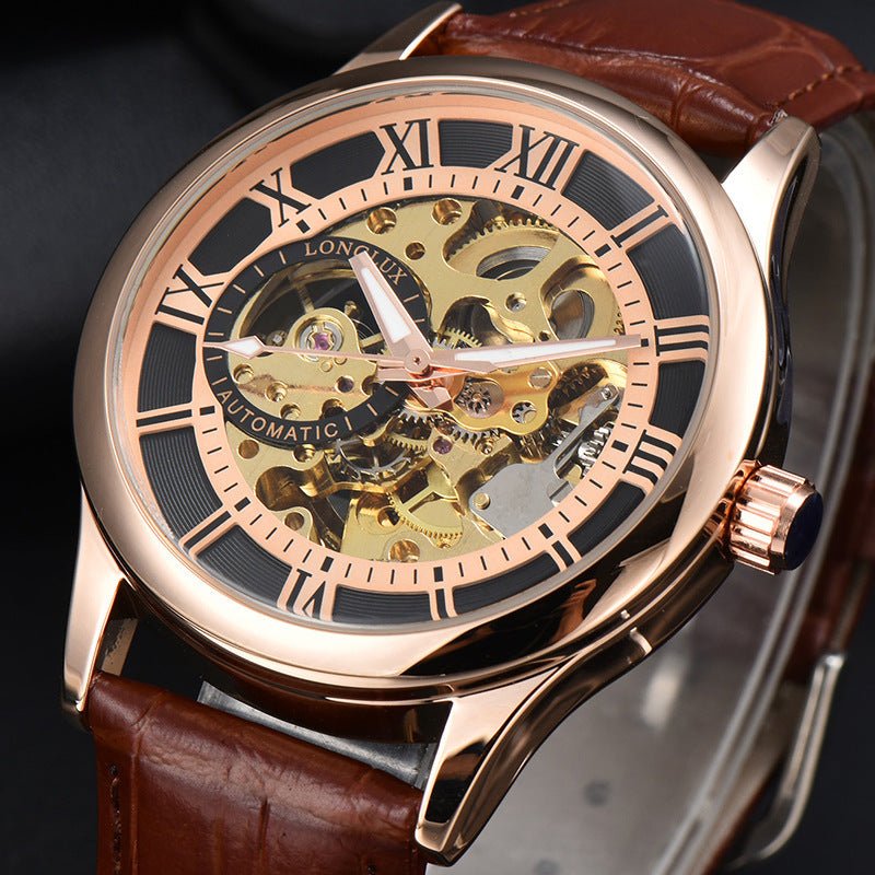 Men's Mechanical Watch Roman Scale Waterproof Fashion Business - E. M. E. LLC0