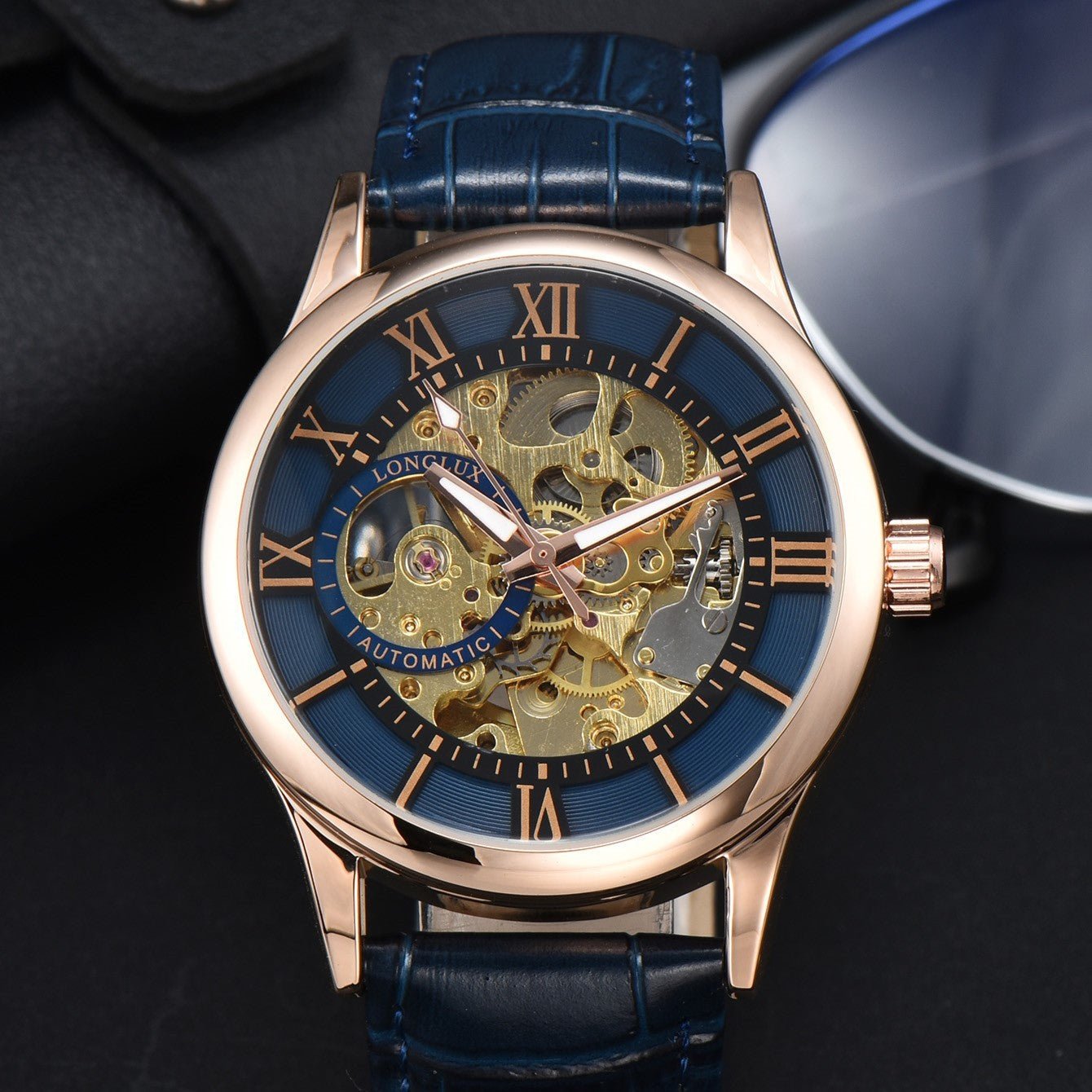 Men's Mechanical Watch Roman Scale Waterproof Fashion Business - E. M. E. LLC0