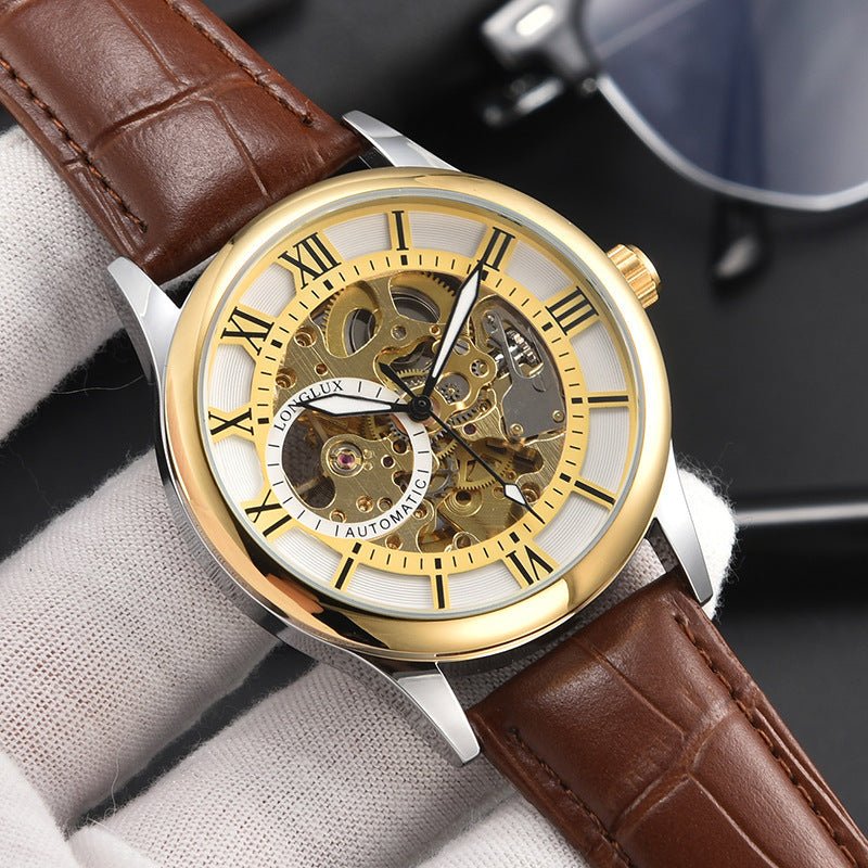 Men's Mechanical Watch Roman Scale Waterproof Fashion Business - E. M. E. LLC0