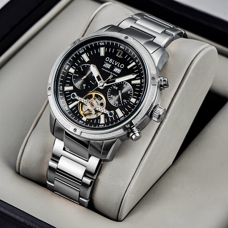 Men's Multi - functional Hollowed Fashion Watch - E. M. E. LLC0