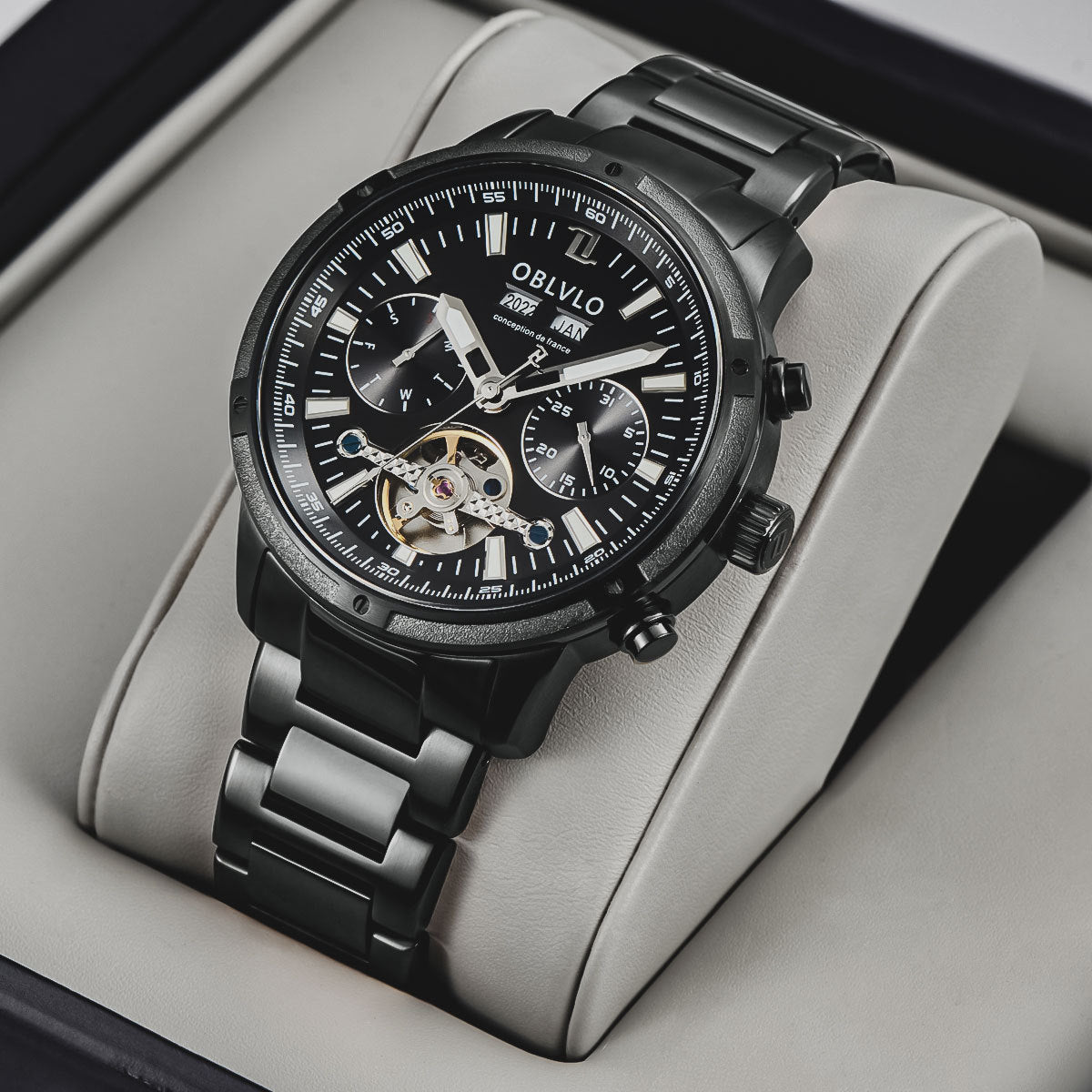 Men's Multi - functional Hollowed Fashion Watch - E. M. E. LLC0