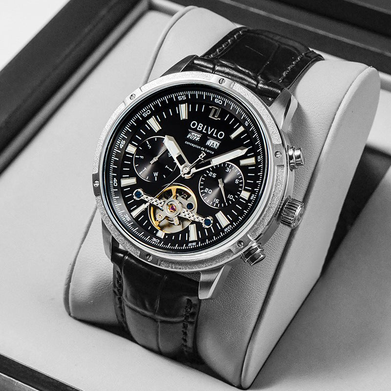 Men's Multi - functional Hollowed Fashion Watch - E. M. E. LLC0