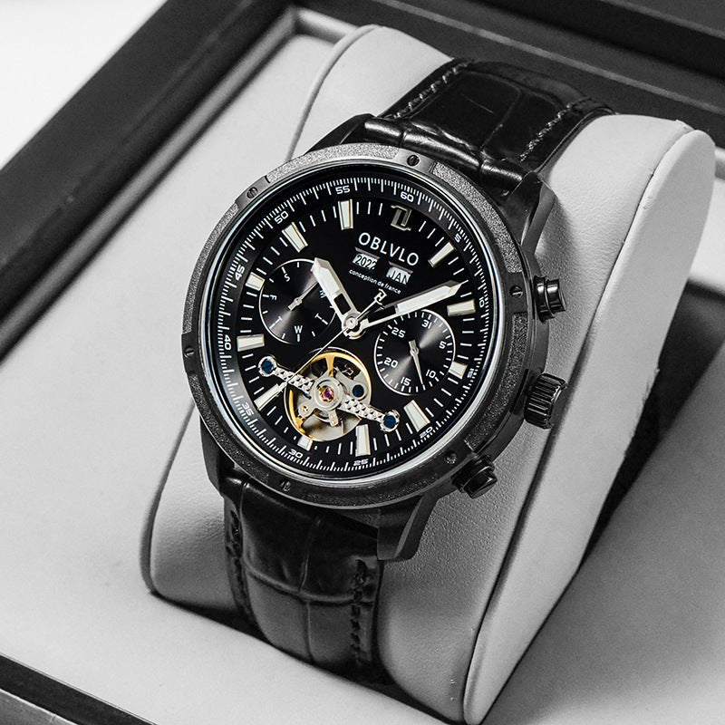 Men's Multi - functional Hollowed Fashion Watch - E. M. E. LLC0