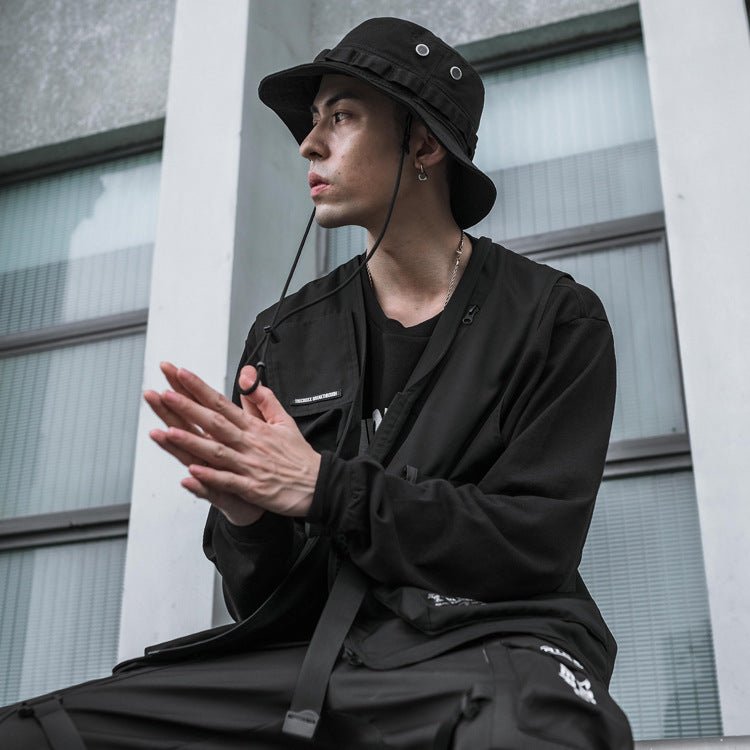 Men's Outdoor Functional Hat Shade Sunscreen Casual Hong Kong Style Amei Khaki - E. M. E. LLC0