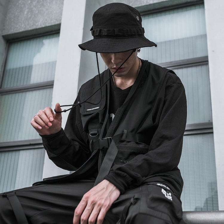 Men's Outdoor Functional Hat Shade Sunscreen Casual Hong Kong Style Amei Khaki - E. M. E. LLC0