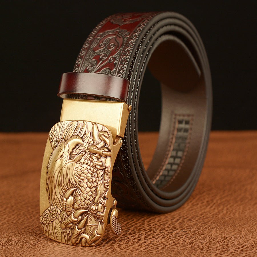 Men's Personalized Carved Eagle Automatic Buckle Belt - E. M. E. LLC0