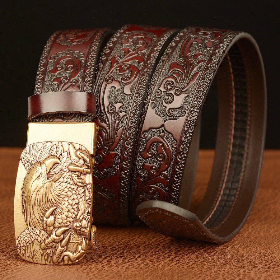 Men's Personalized Carved Eagle Automatic Buckle Belt - E. M. E. LLC0
