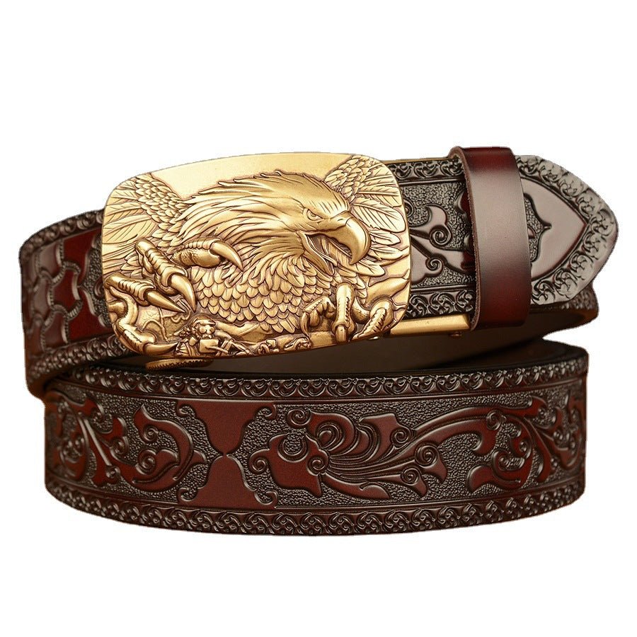 Men's Personalized Carved Eagle Automatic Buckle Belt - E. M. E. LLC0